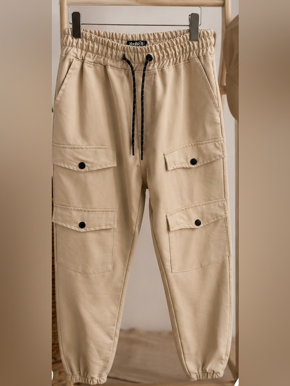 Boy's Tan Cargo Jogger Pants